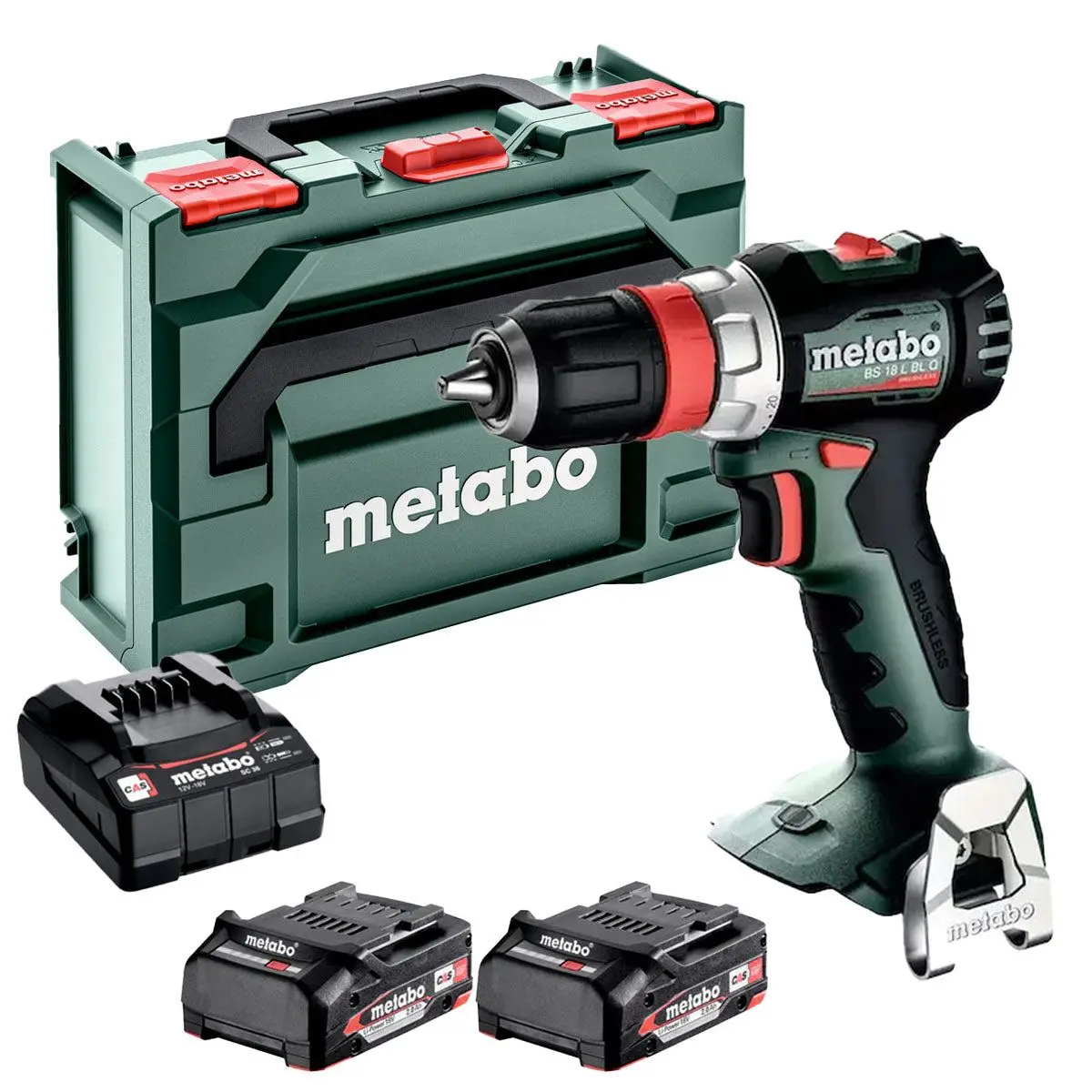 Metabo Bs 18 L Bl Q 18V Brushless Drill Driver With 2 X 2.0Ah Battery Charger & Case 1