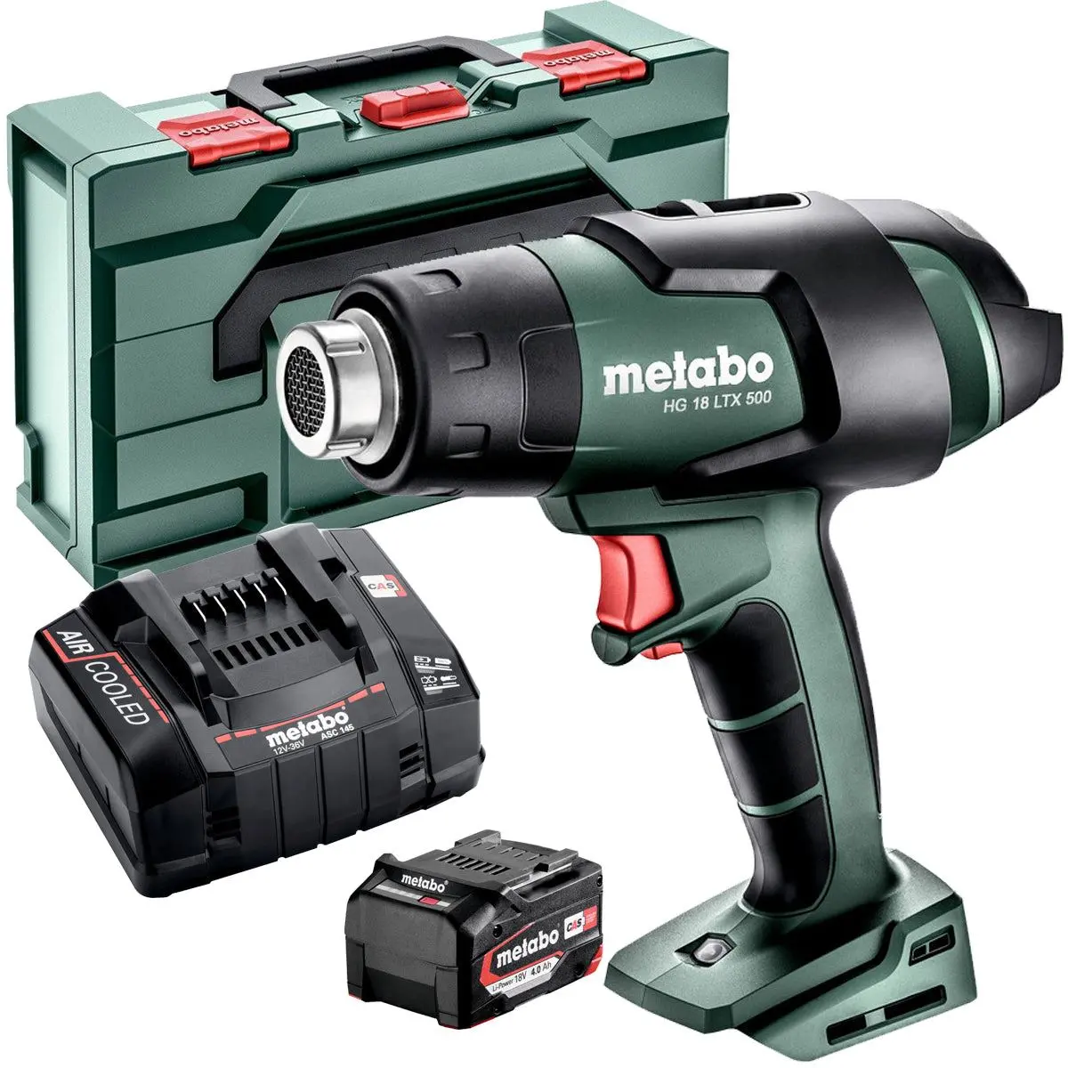 Metabo Hg 18 Ltx 500 18V Cordless Heat Gun With 1 X 4.0Ah Battery Charger & Metabox 1