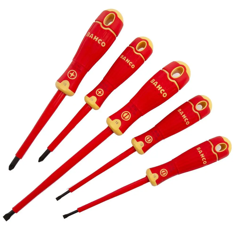 Bahco B220.015 Vde Insulated Screwdriver 5 Piece Set Slotted/Pozidriv 1000V Bahcofit 1