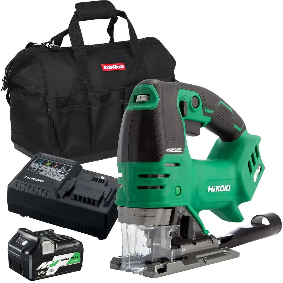 Hikoki Cj36daj3z 36V Multivolt Brushless Top Handle Jigsaw With 1 X 2.5Ah/5.0Ah Battery Charger & Bag 1