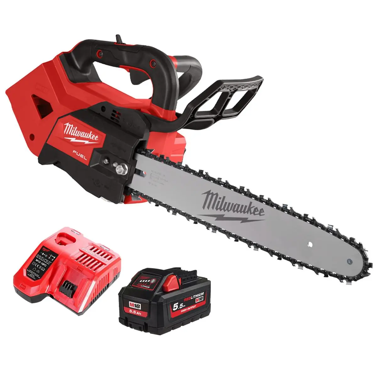 Milwaukee M18fthchs35-0 18V Fuel Brushless 35Cm Top Handle Chainsaw With 1 X 5.5Ah Battery & Charger 1