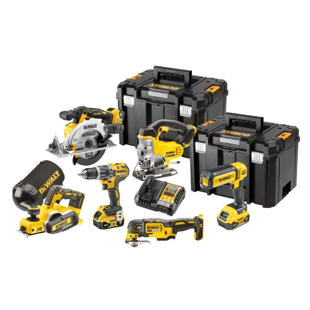 Dewalt Dck667p3t 18V Brushless 6 Piece Kit With 3 X 5.0Ah Batteries Charger & 2 X Deep Tstak Carry Cases 1