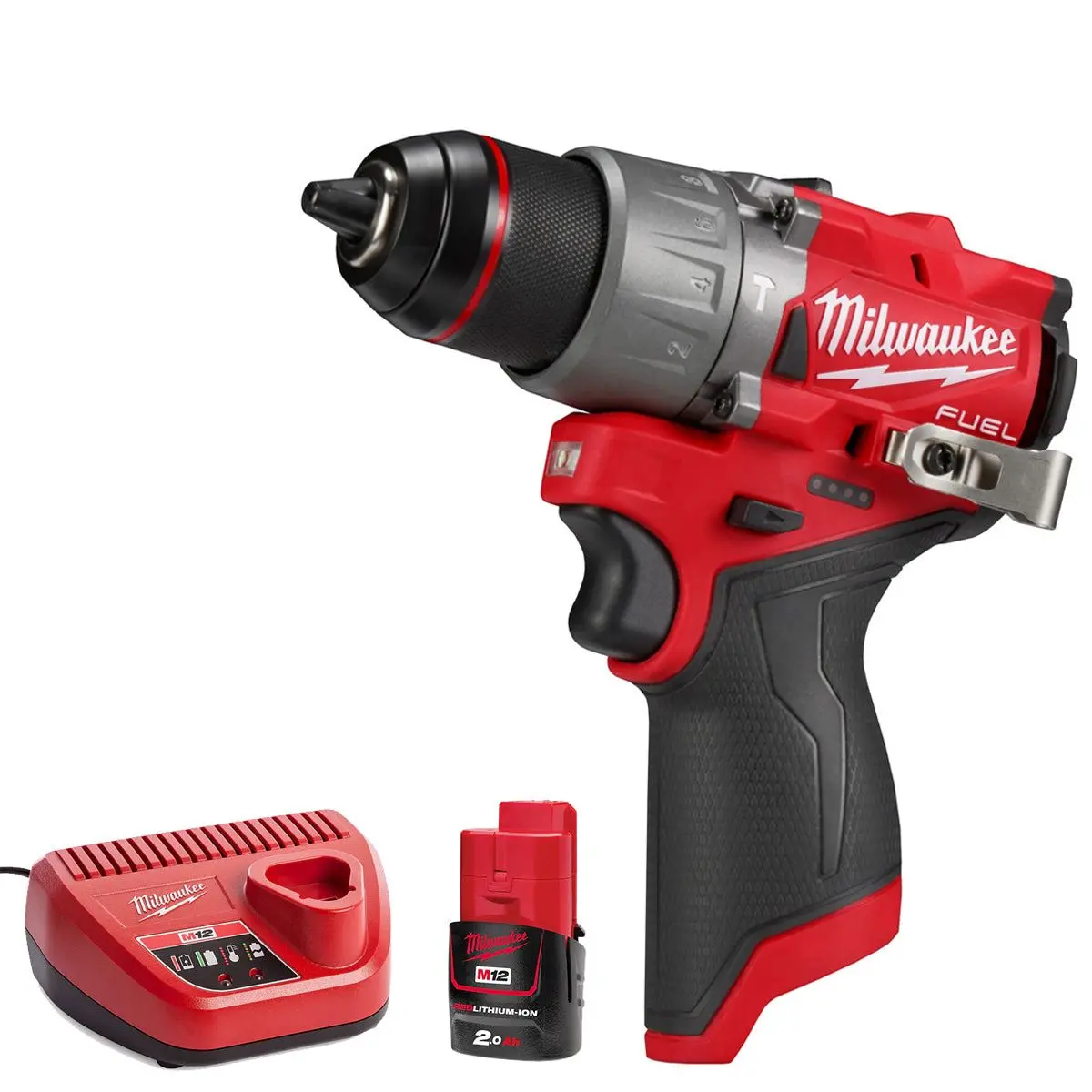 Milwaukee M12fpd2-0 12V Brushless Combi Drill With 1 X 2.0Ah Battery & Charger 1