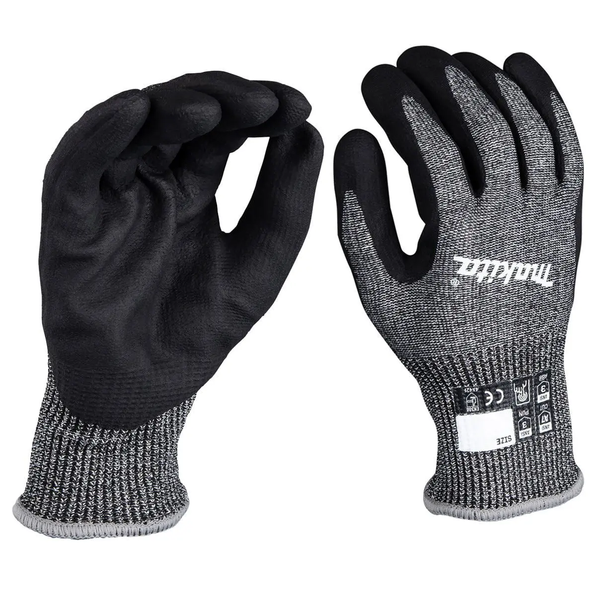 Makita P-84713 Advanced Fitknit Cut Level 7 Nitrile Coated Dipped Gloves Size Medium 1