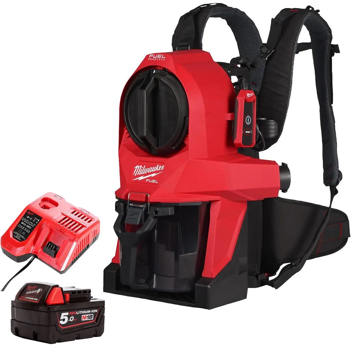 Milwaukee M18fbpv2-0 18V M18 Brushless Backpack Vacuum With 1 X 5.0Ah Battery & Charger 1