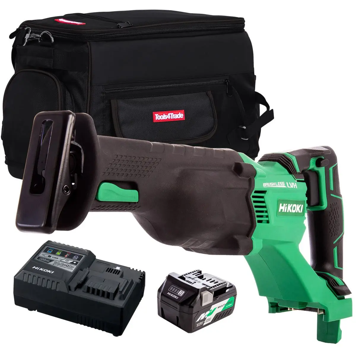 Hikoki Cr18dblj4z 18V Brushless Reciprocating Saw With 1 X 2.5Ah/5.0Ah Battery Charger & Bag 1