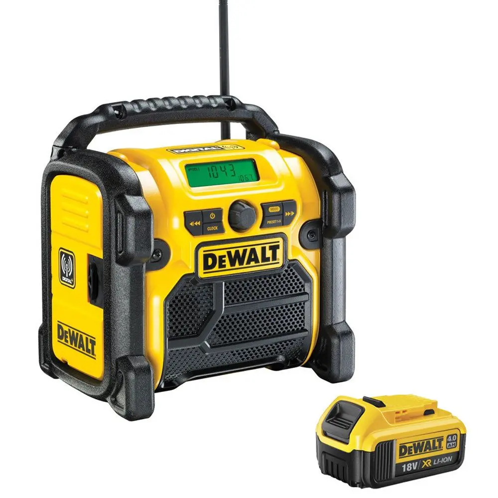 Dewalt Dcr020 240V Compact Dab Radio With 1 X 4.0Ah Battery 1