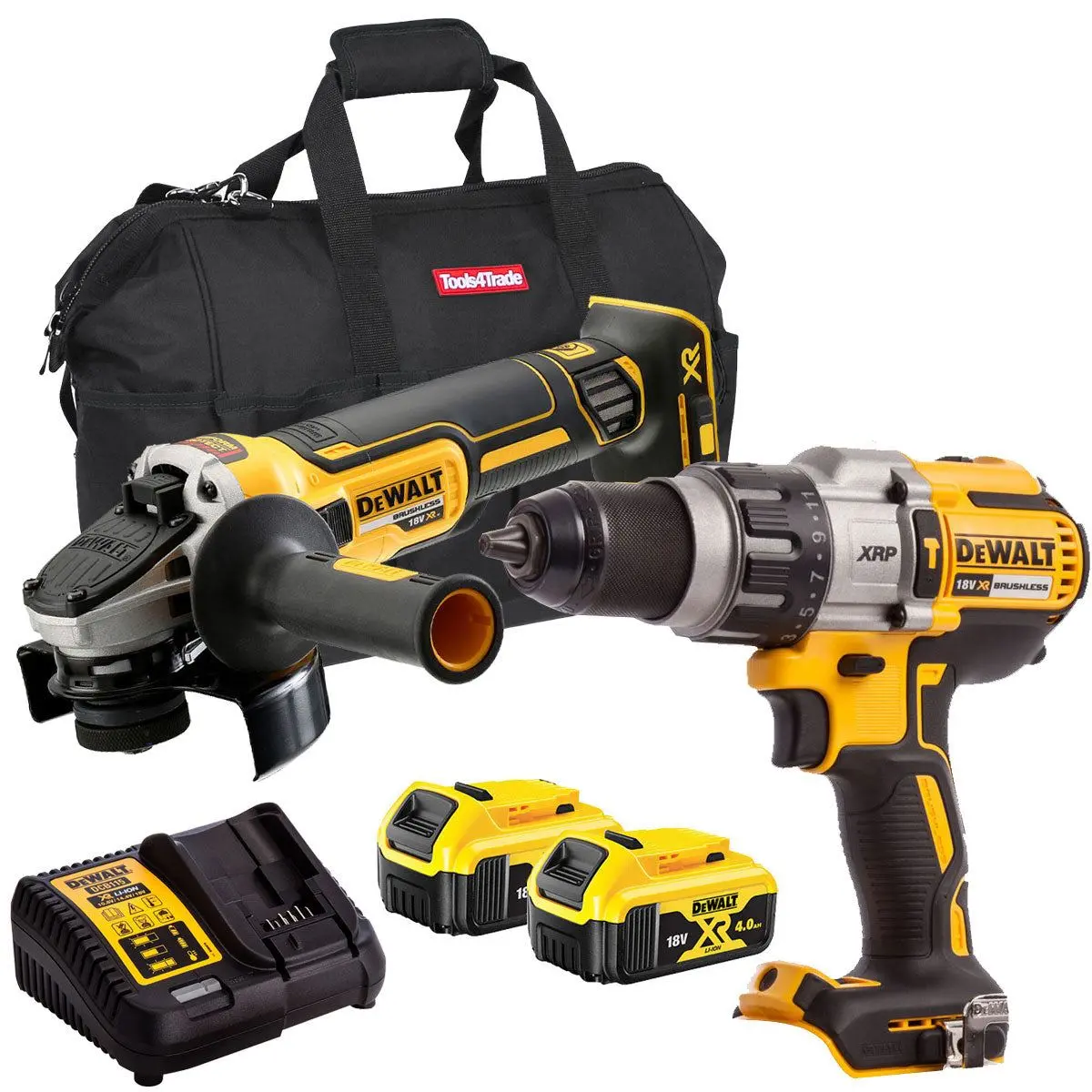 Dewalt 18V 2 Piece Power Tool Kit With 2 X 4.0Ah Batteries T4tkit-719 1
