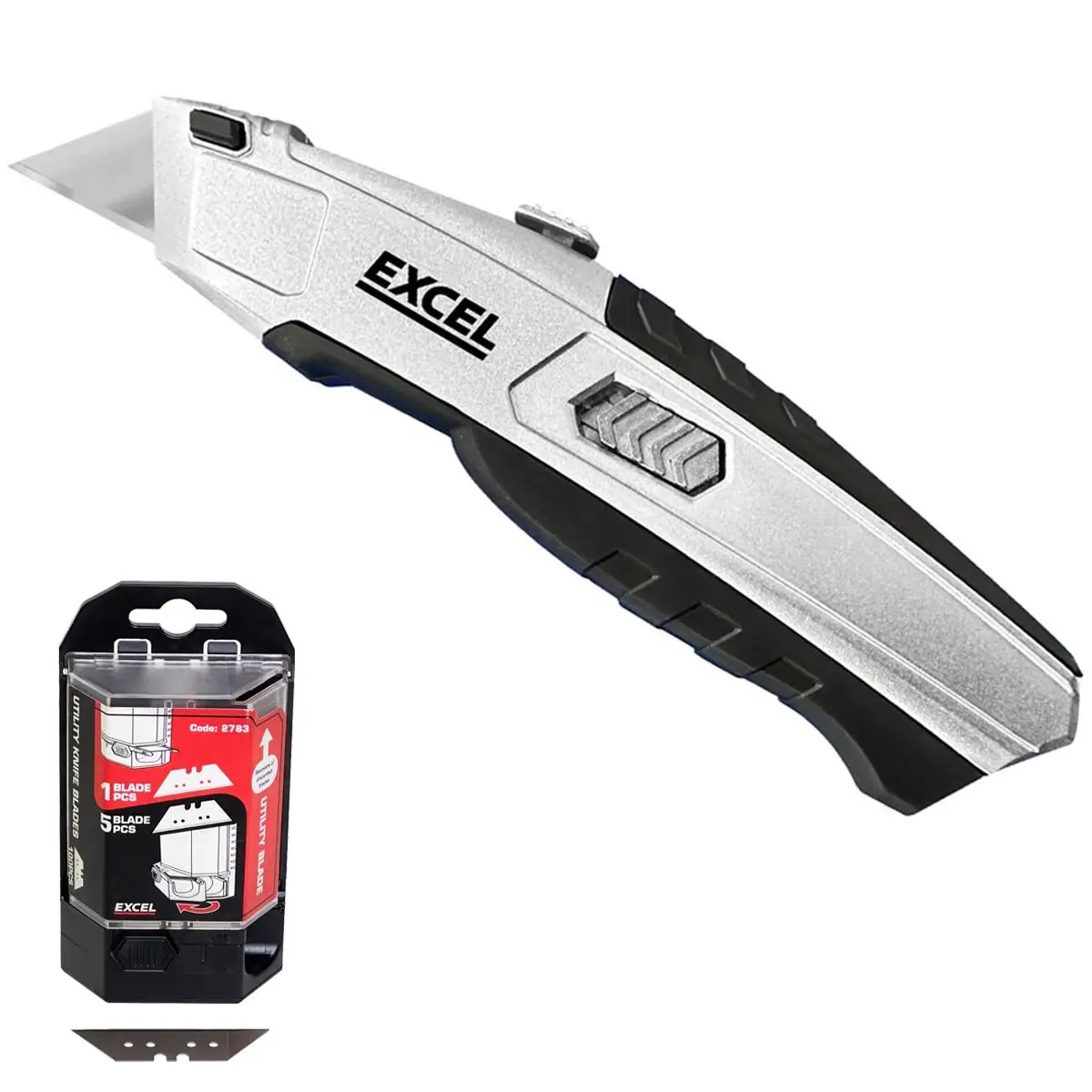 Excel Auto Reload Utility Knife & 5 Blades With Dispenser 100 Piece 1