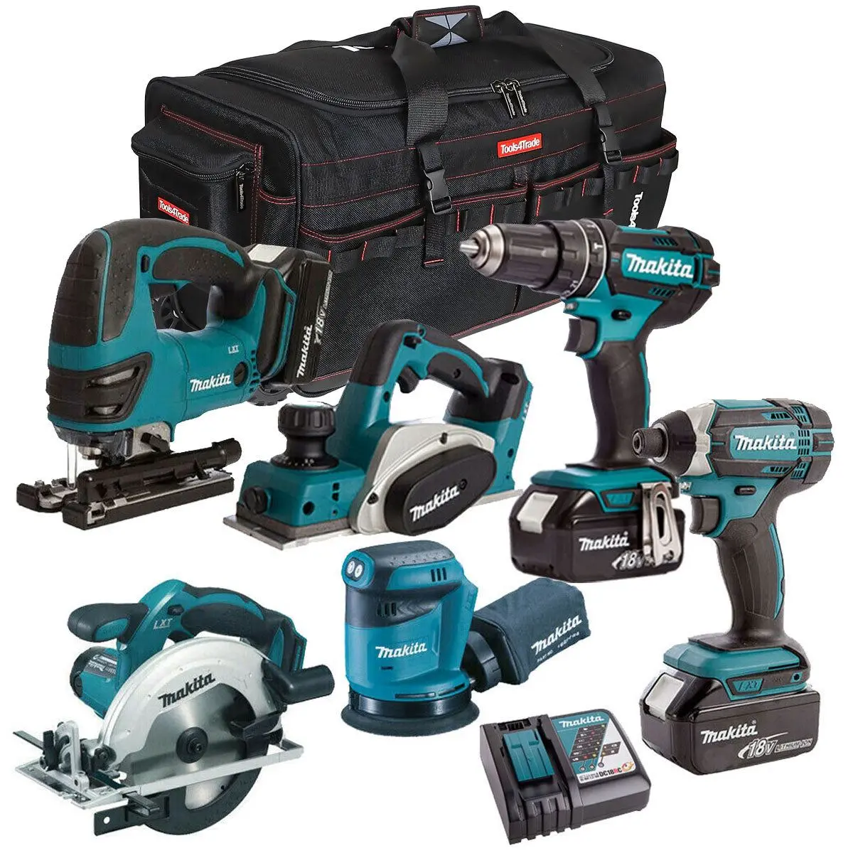 Makita Makwood6pc 6 Piece Carpentry Tool Kit 18V Lxt With 3 X 5.0Ah Battery & Charger 1