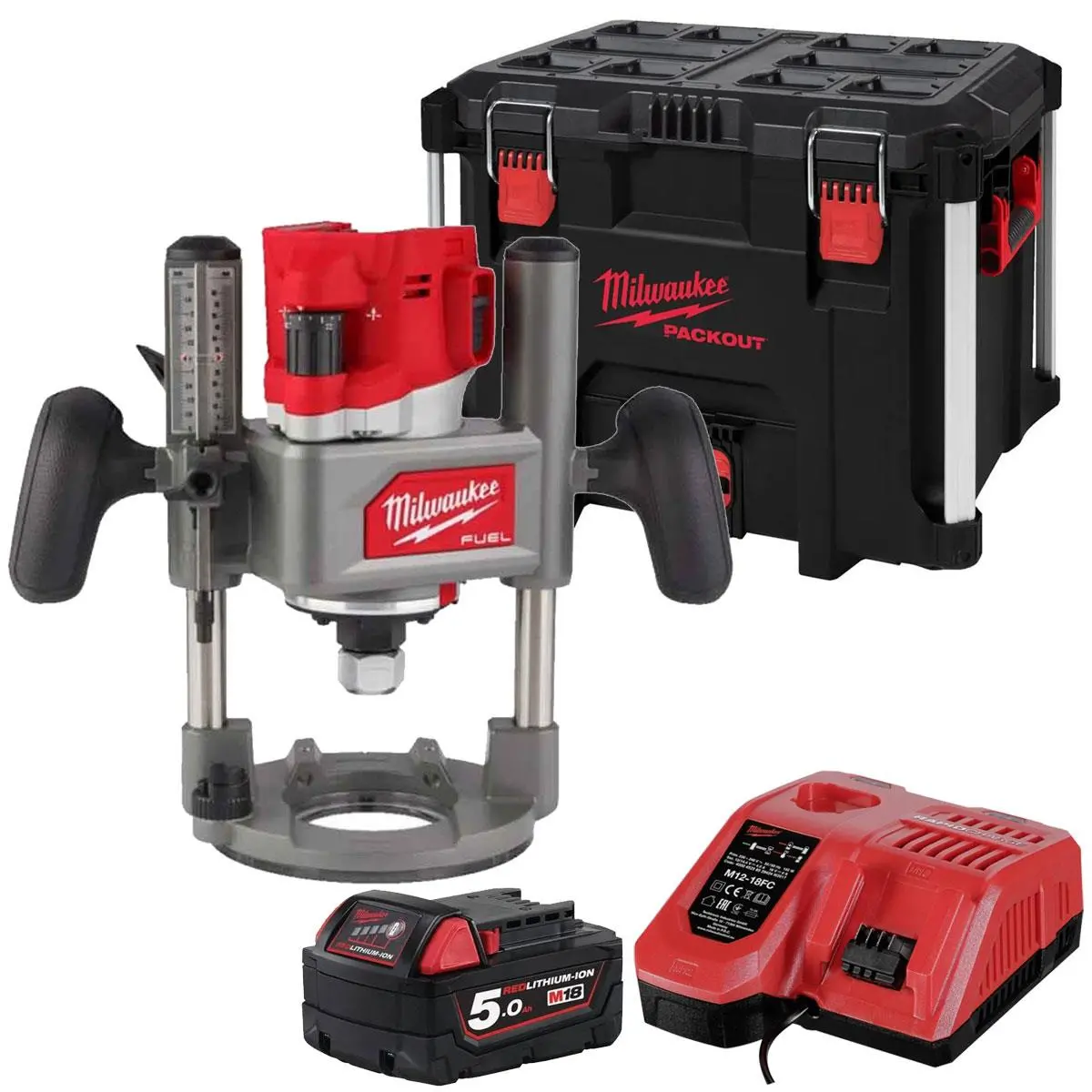 Milwaukee M18fr12kit 18V Fuel Brushless 1/2" Router Cutter With 1 X 5.0Ah Battery Charger In Case 1