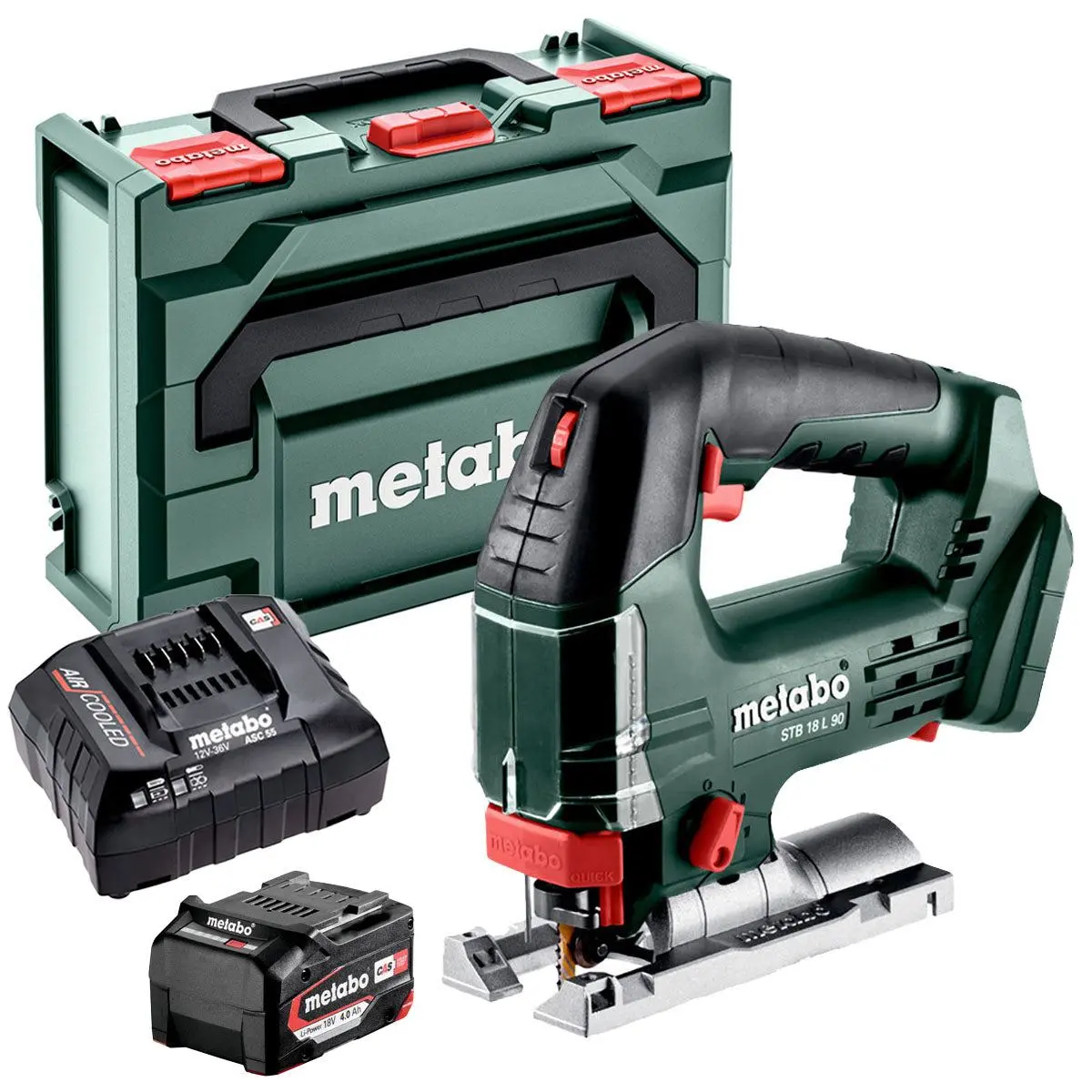 Metabo Stb 18 L 90 18V Bow Handle Jigsaw With 1 X 4.0Ah Battery Charger & Metabox 1
