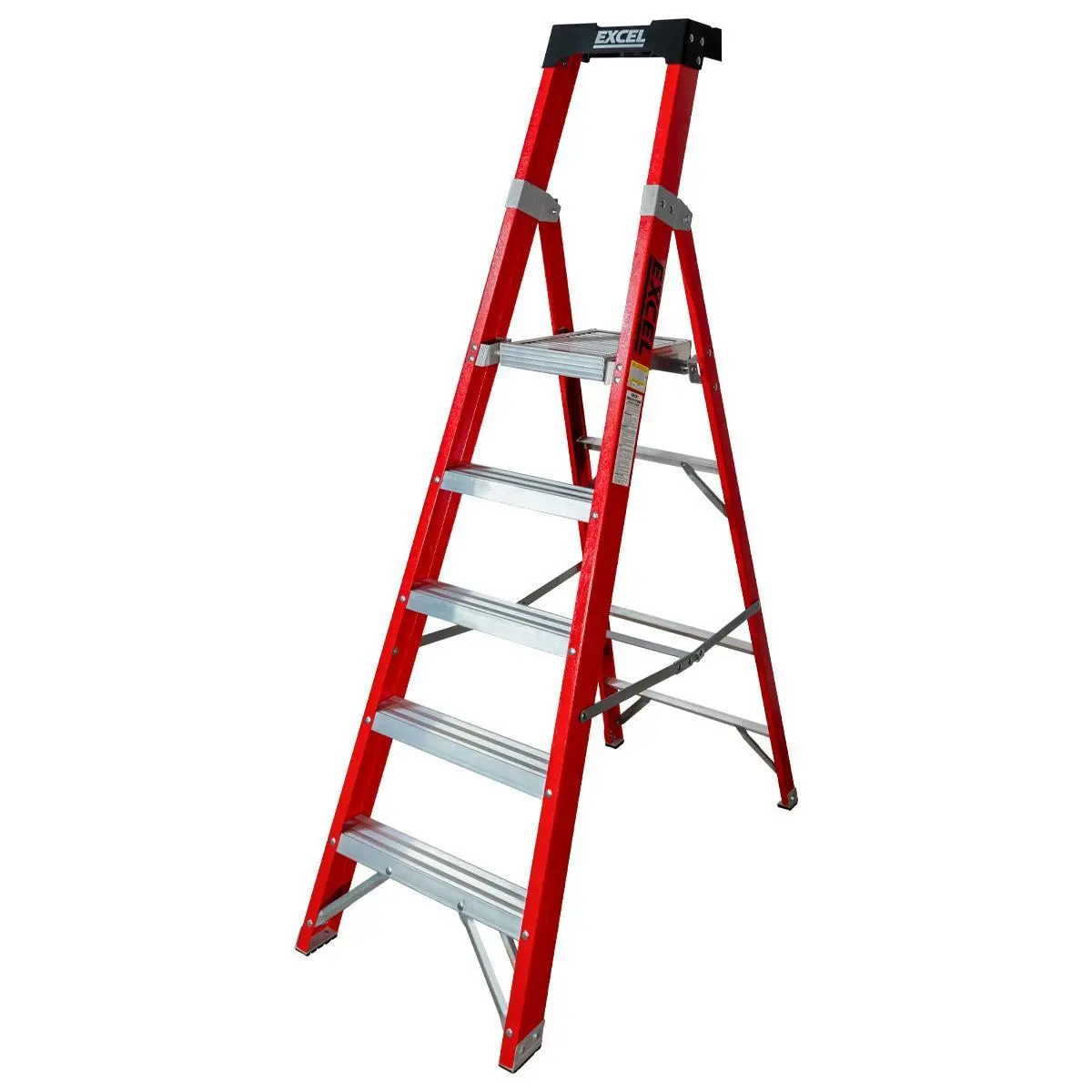 Excel Electricians Fibreglass Platform Step Ladder 5 Tread 1.81M En131 1