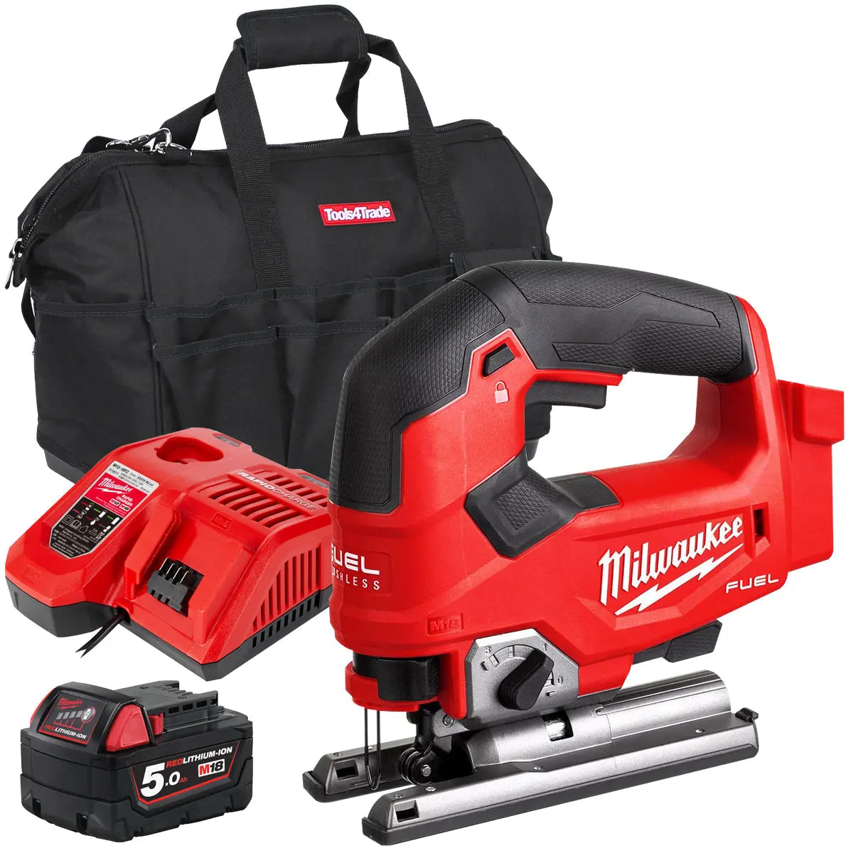 Milwaukee M18fjs-0 18V Brushless Jigsaw With 1 X 5.0Ah Battery & Charger & Bag 1