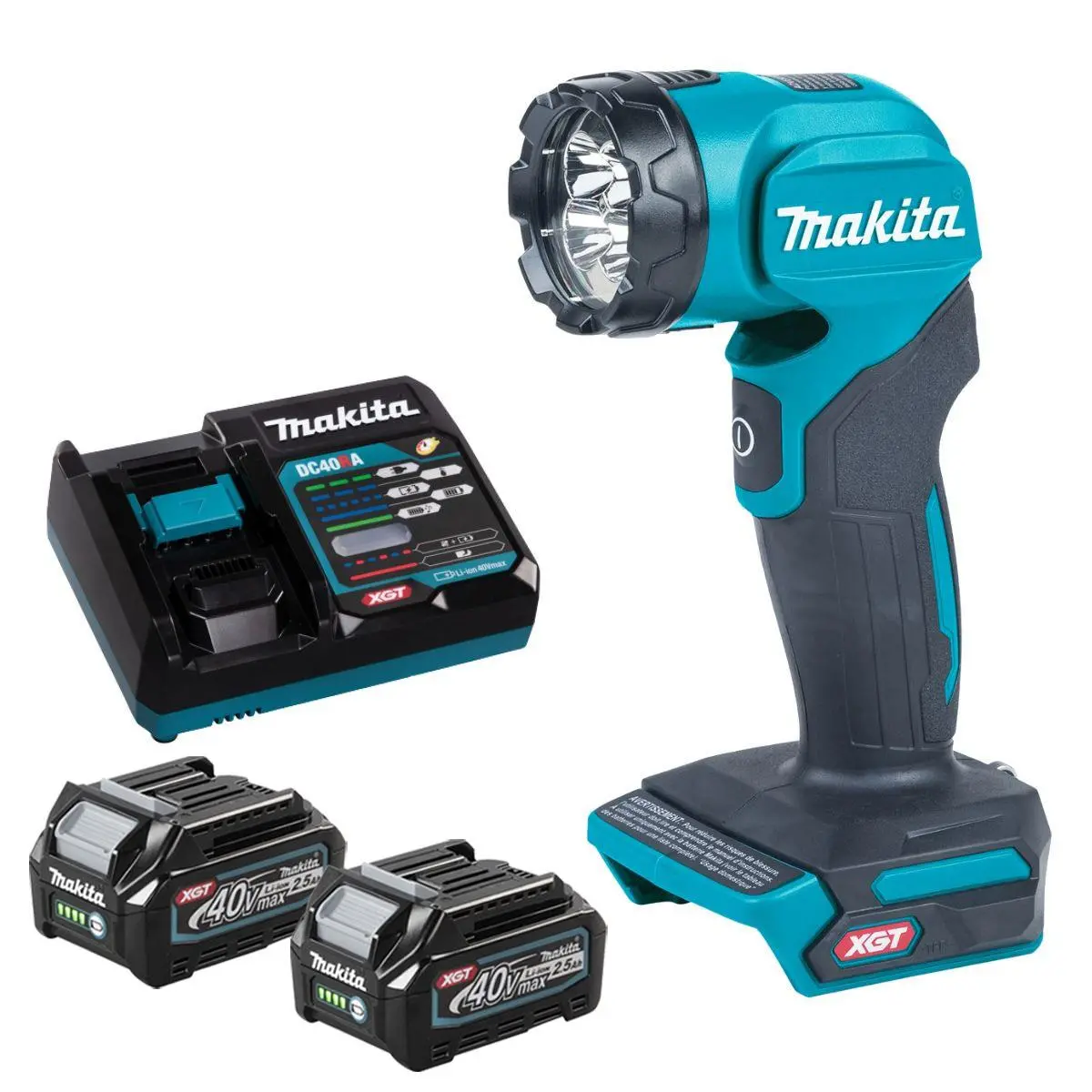 Makita Ml001g 40V Led Flashlight Torch With 2 X 2.5Ah Battery & Charger 1