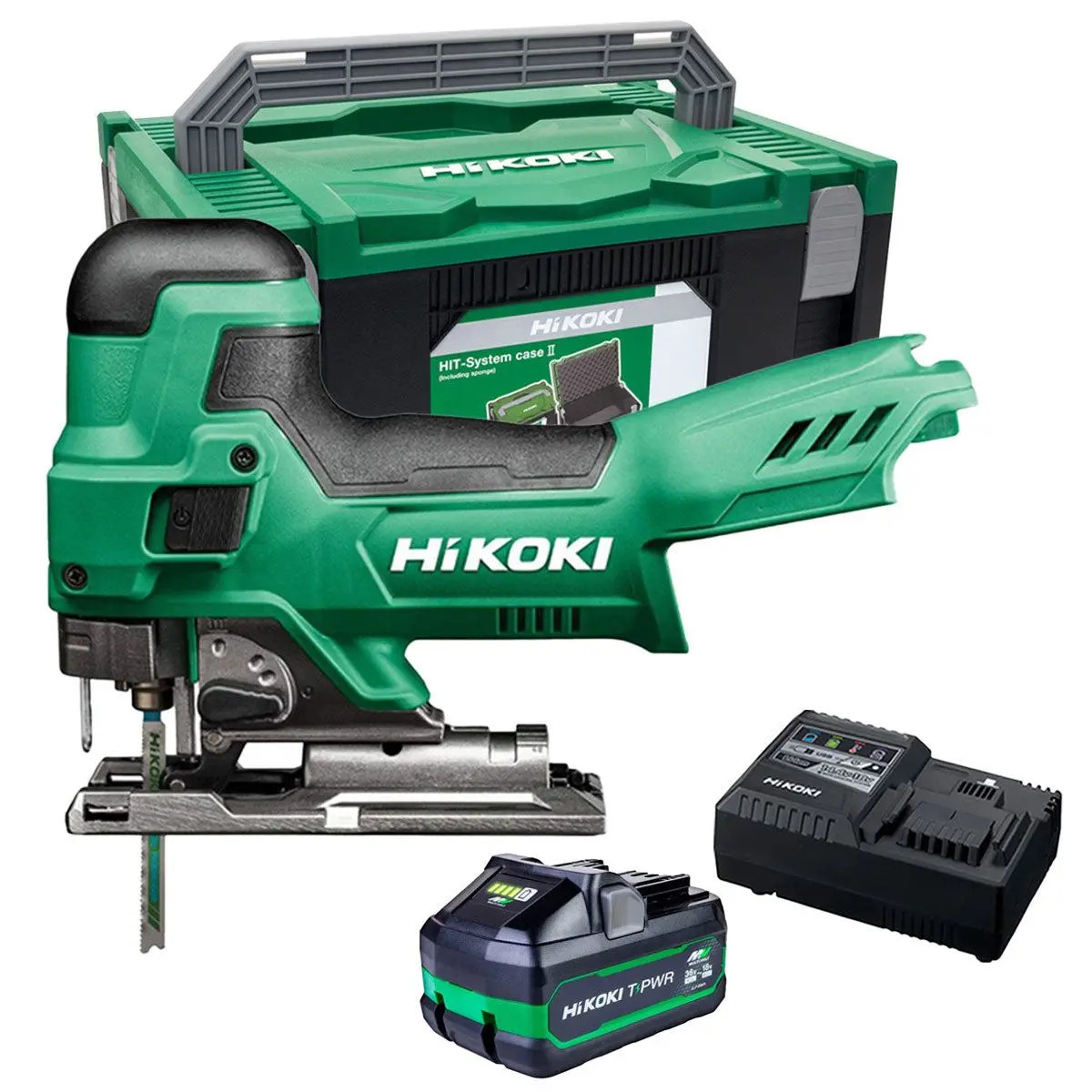 Hikoki Cj18dbw2z 18V Barrel Grip Jigsaw With 1 X 4.0Ah/8.0Ah Battery Charger & Case 1