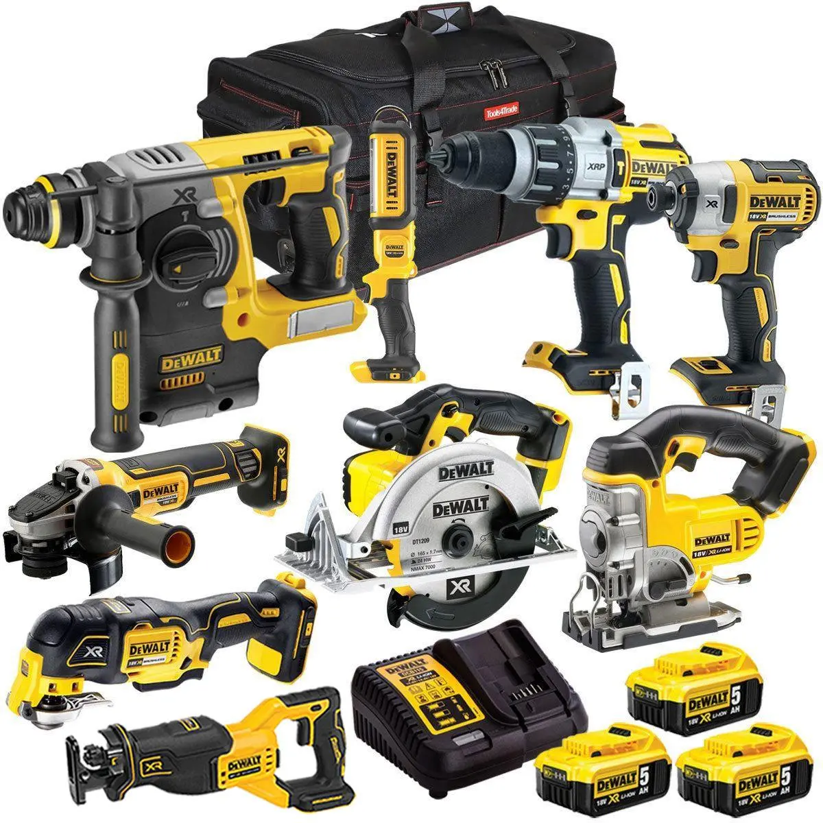 Dewalt Dckt4t79p5t 18V 9 Piece Cordless Combo Kit With 3 X 5.0Ah Battery & Charger 1