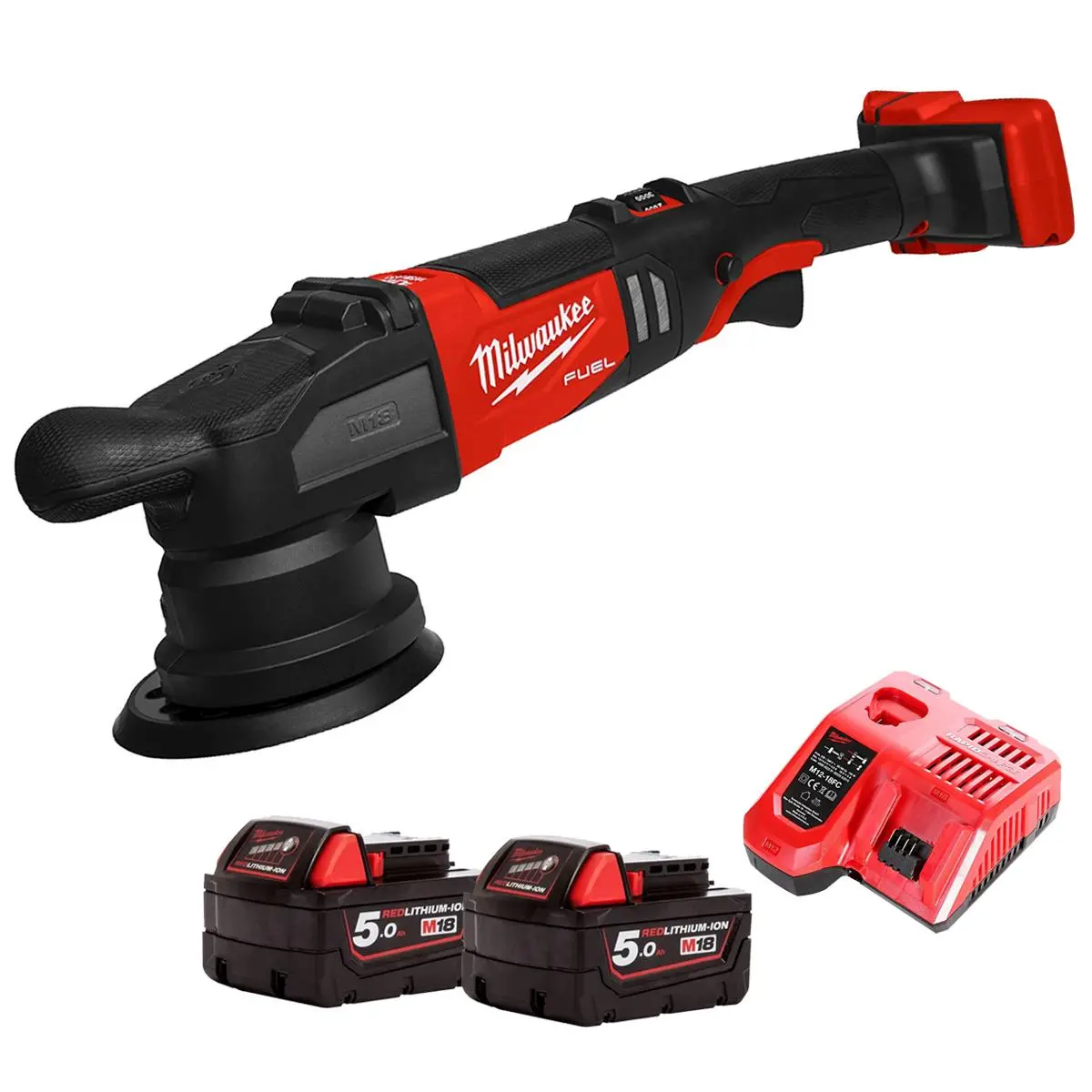 Milwaukee M18frop15-0 18V Brushless 125Mm Random Orbital Polisher With 2 X 5.0Ah Battery & Charger 1