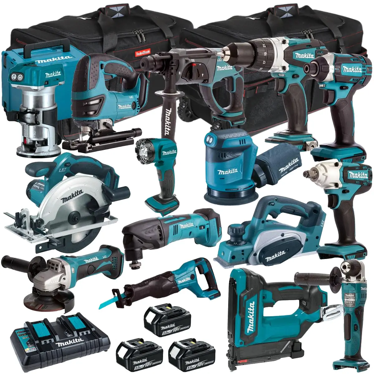 Makita 18V 15 Piece Cordless Monster Kit With 3 X 5.0Ah Battery & Charger T4tkit-700 1