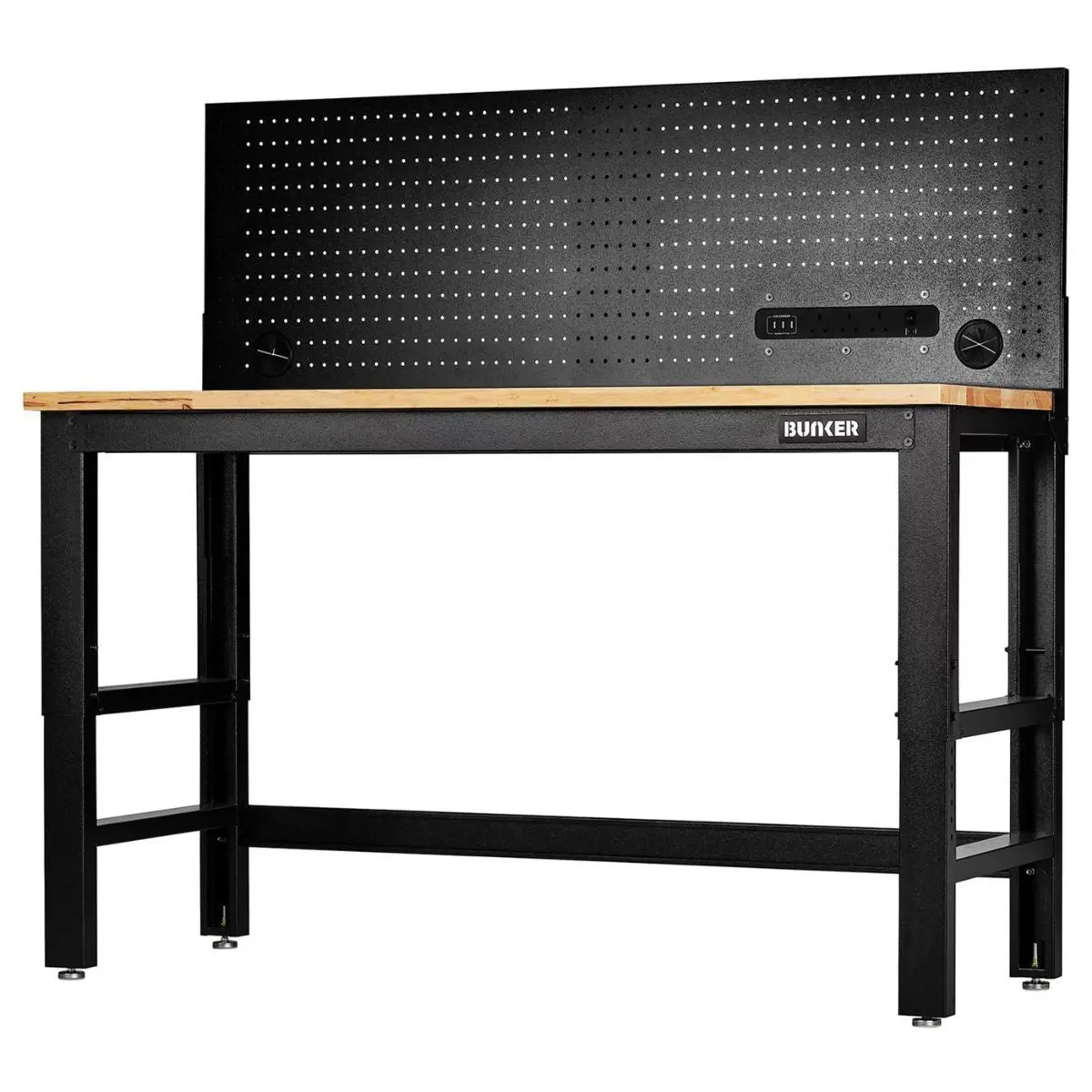 Draper B300-Wb61wpp Bunker 1550Mm Workbench With Hardwood Worktop & Power Pegboard 28096 1