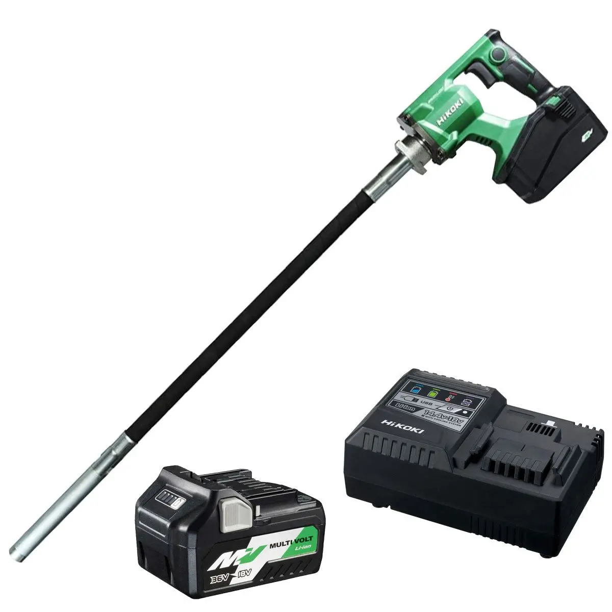 Hikoki Uv3628daw4z 36V Brushless 28Mm Concrete Vibrator With 1 X 2.5Ah/5.0Ah Battery & Charger 1