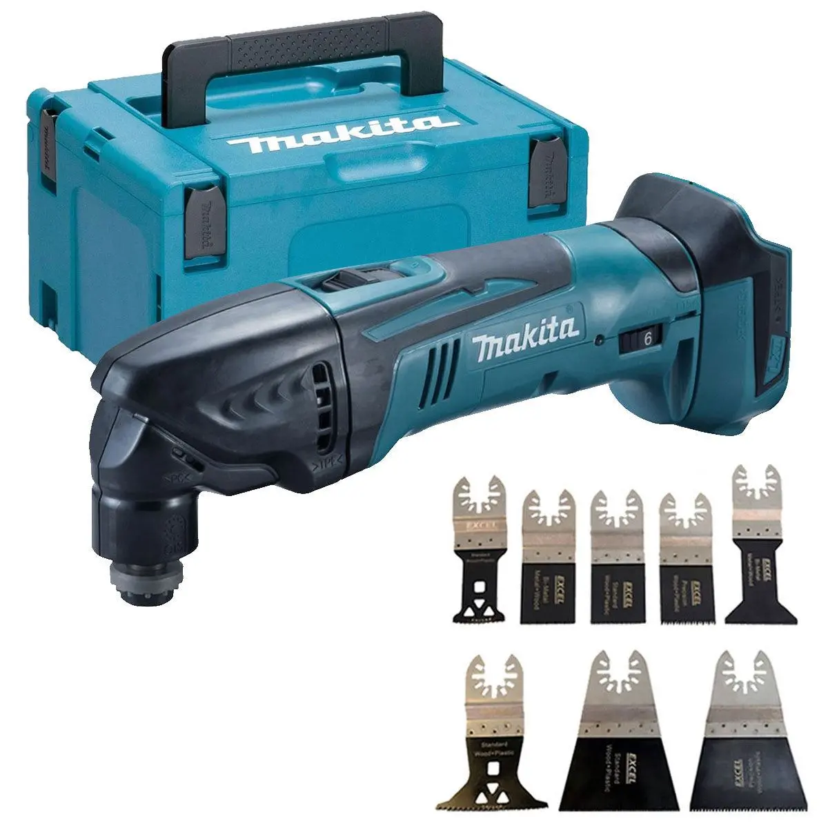 Makita Dtm50z 18V Lxt Multitool Cutter Body With 8 Piece Accessories Set & Makpac Case 1