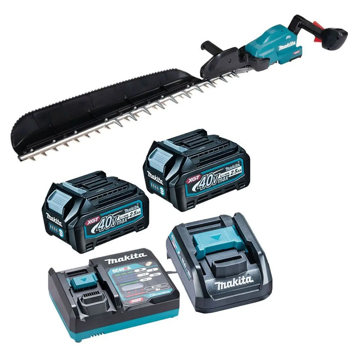 Makita Uh014gd201 40V Xgt Brushless Hedge Trimmer 750Mm With 2 X 2.5Ah Batteries & Charger 1