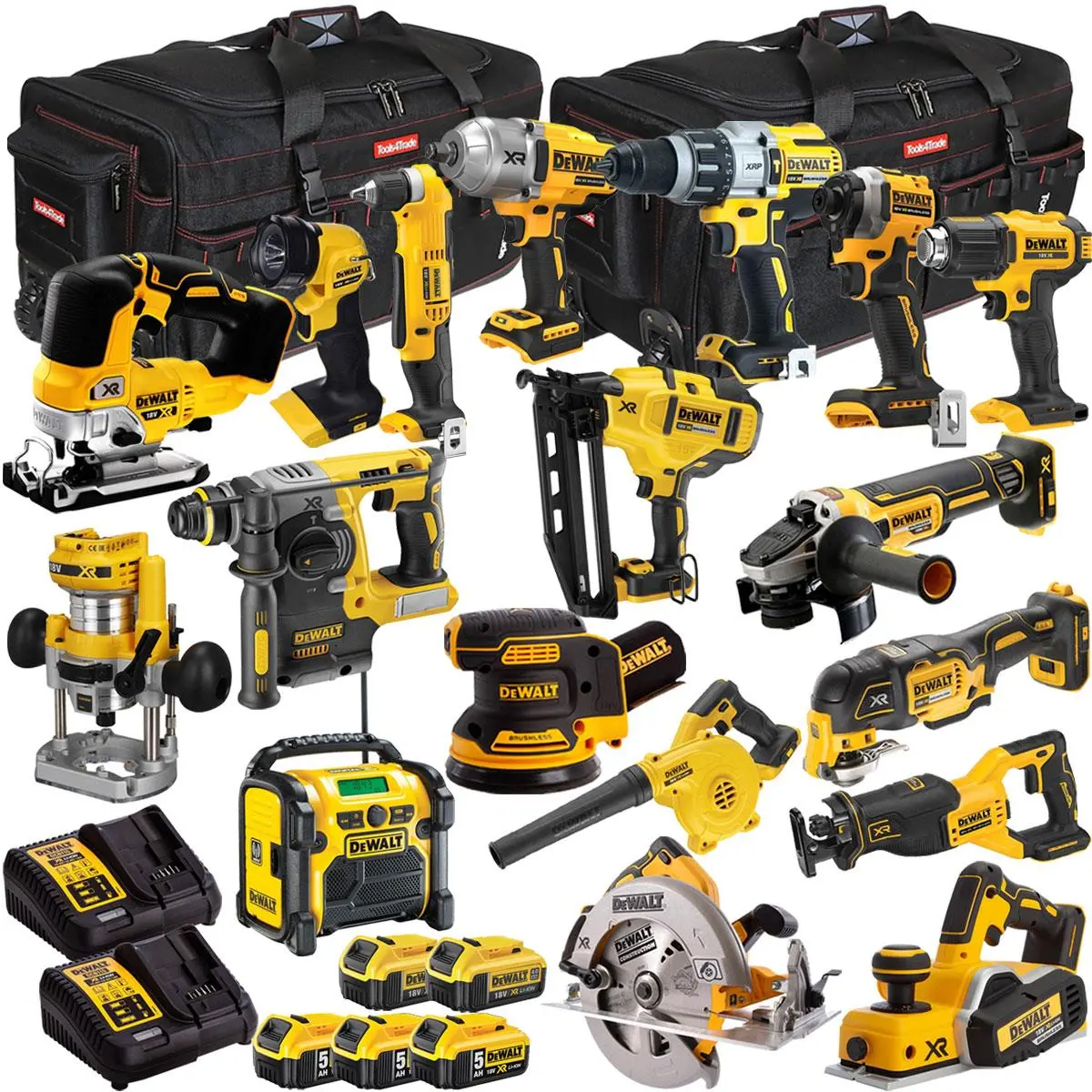 Dewalt 18V 18 Piece Combo Kit With 5 X Batteries & Charger T4tkit-1083 1