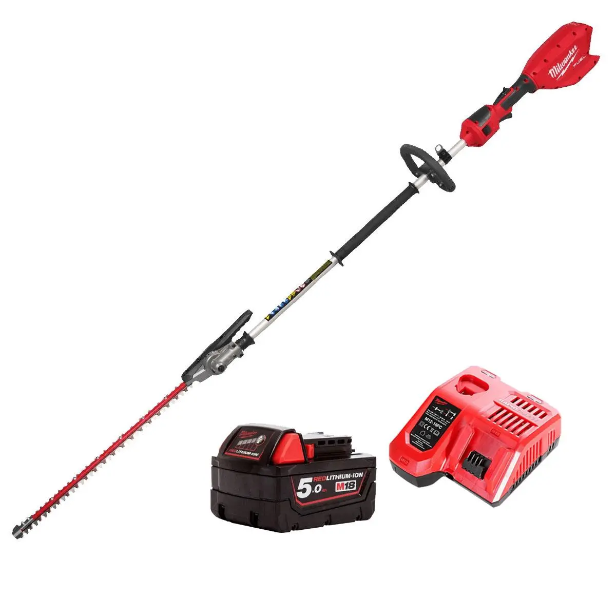 Milwaukee M18fhete22-0 M18 18V Brushless Pole Hedge Trimmer With 1 X 5.0Ah Battery & Charger 1