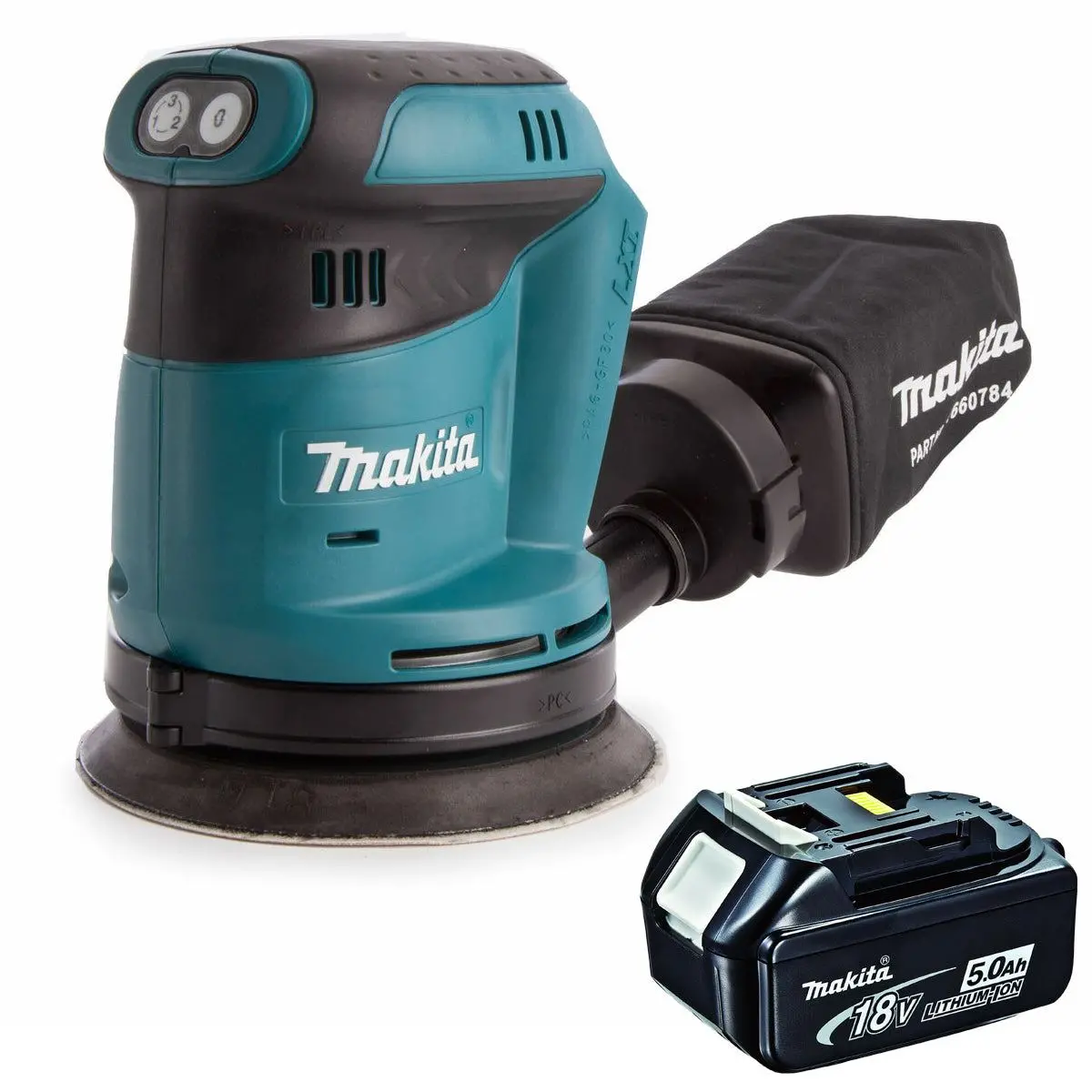 Makita Dbo180z 18V 125Mm Random Orbital Sander With 1 X 5.0Ah Battery 1