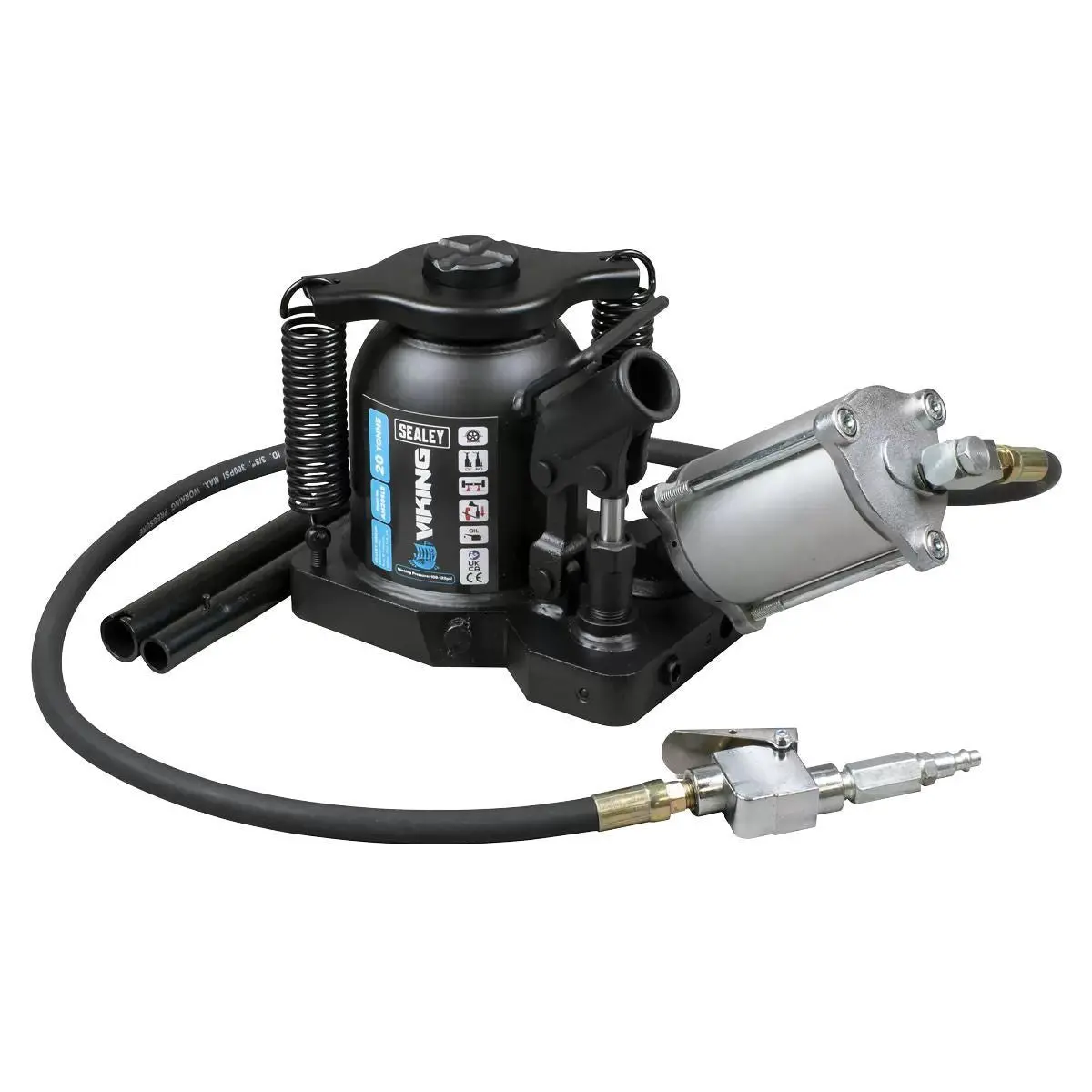 Sealey Am20sle Viking 20 Tonne Manual/Air Hydraulic Bottle Jack Heavy Duty Lifting Power 1