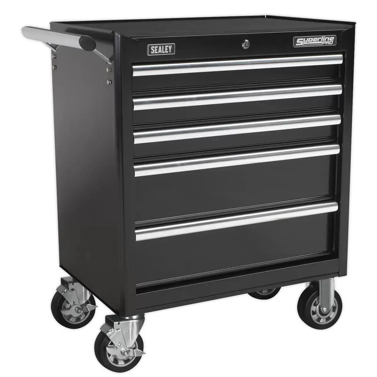 Sealey Ap33459b Rollcab 5 Drawer With Ball Bearing Runners Black 1