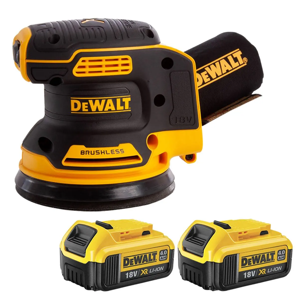 Dewalt Dcw210n 18V Brushless 125Mm Orbital Sander With 2 X 4.0Ah Batteries 1