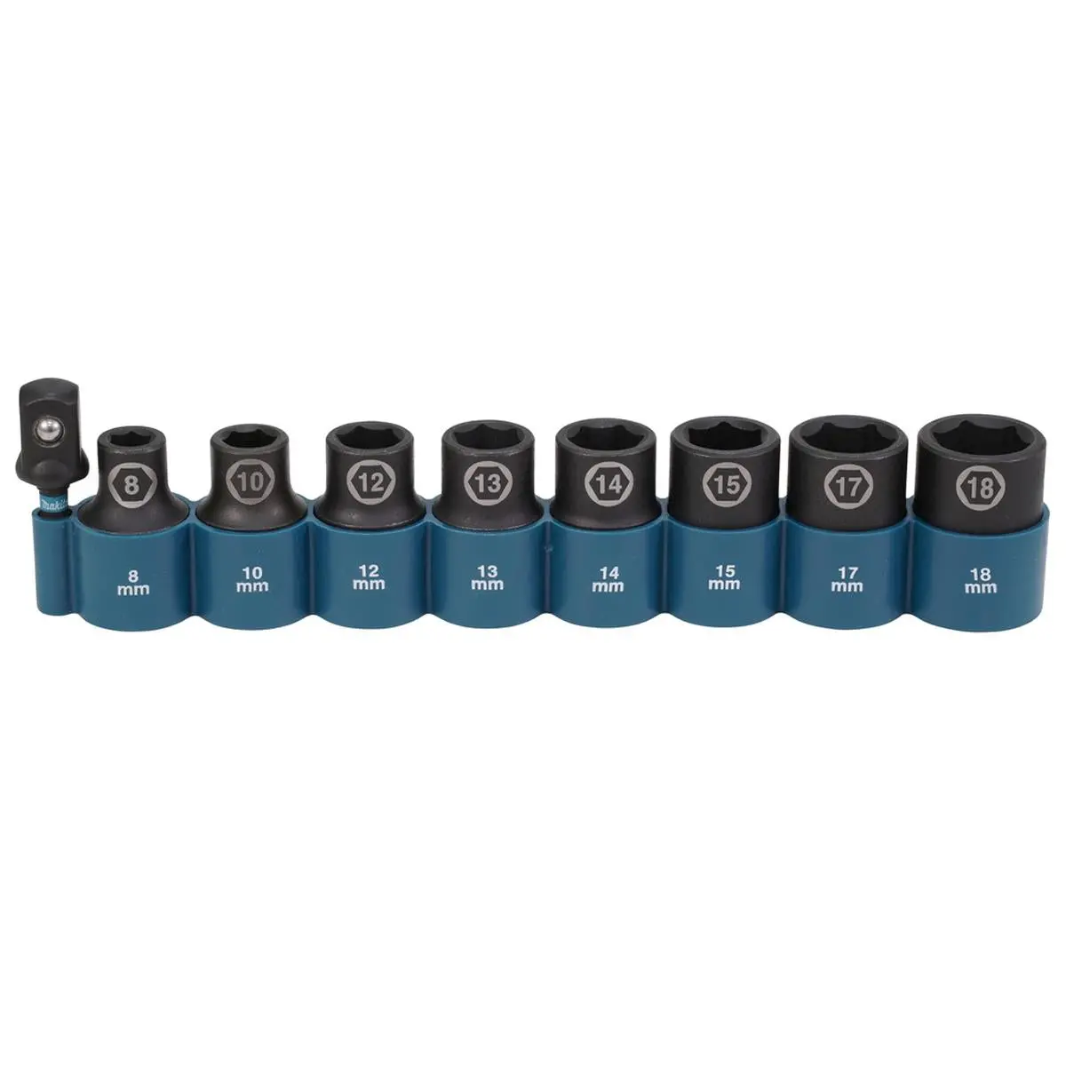 Makita E-16645 9 Piece 1/2'' Impact Socket Set With Hex Adapter 2