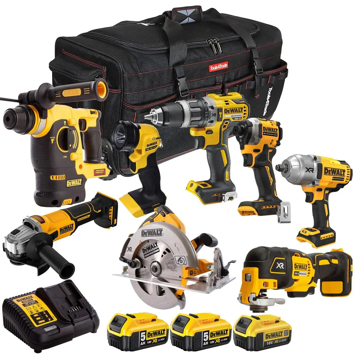 Dewalt 18V 8 Piece Combo Kit With 3 X Batteries & Charger T4tkit-2076 1