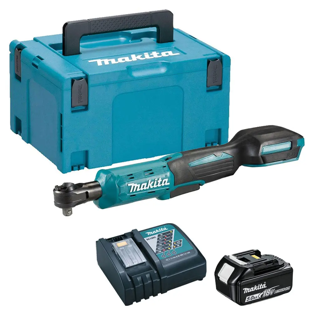 Makita Dwr180z 18V Lxt Ratchet Wrench With 1 X 5.0Ah Battery Charger & Type 3 Case 1