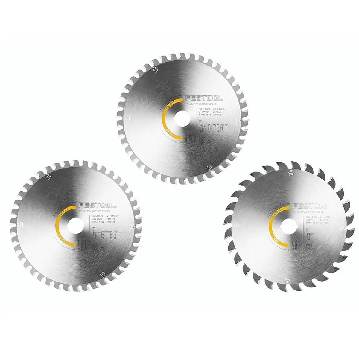 Festool Ksb-Sort/3 W 168X1,8 Circular Saw Blade Set Of 3 - 578566 1