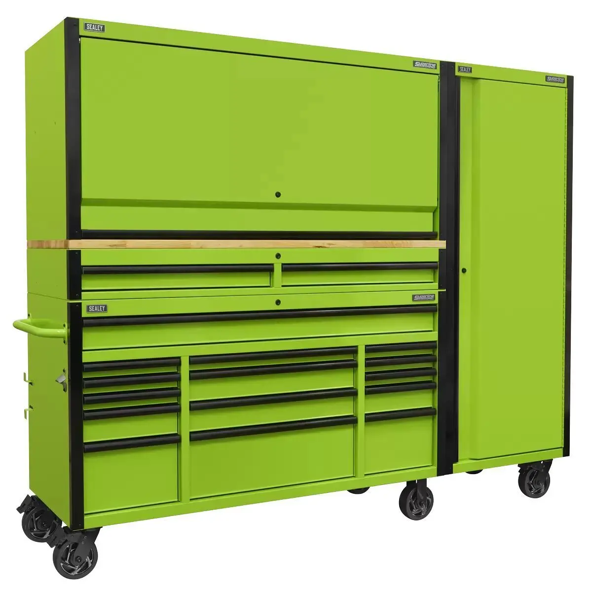 Sealey Ap6115becombo2 Mobile Trolley 15 Drawer 1549Mm Wooden Worktop 1