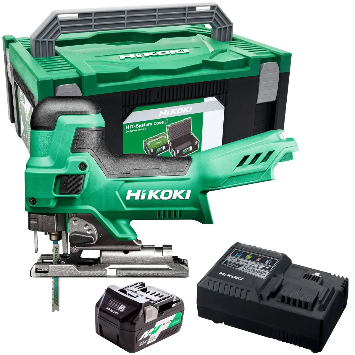 Hikoki Cj18dbw2z 18V Barrel Grip Jigsaw With 1 X 2.5Ah/5.0Ah Battery & Charger 1