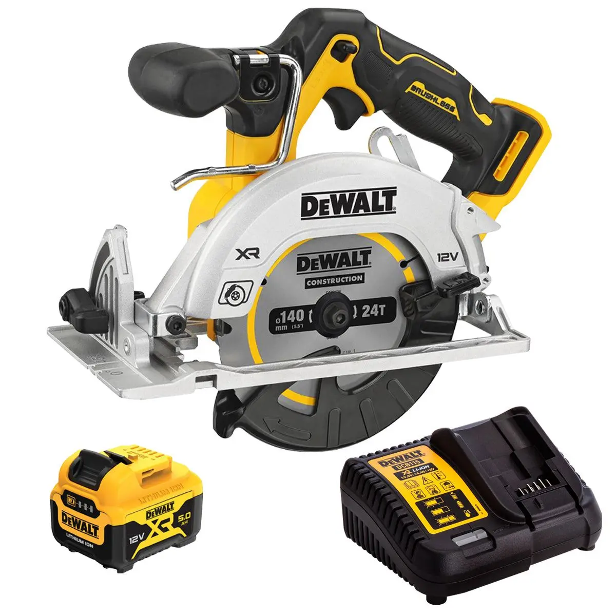 Dewalt Dcs512n 12V Brushless 140Mm Circular Saw With 1 X 5.0Ah Battery & Charger 1