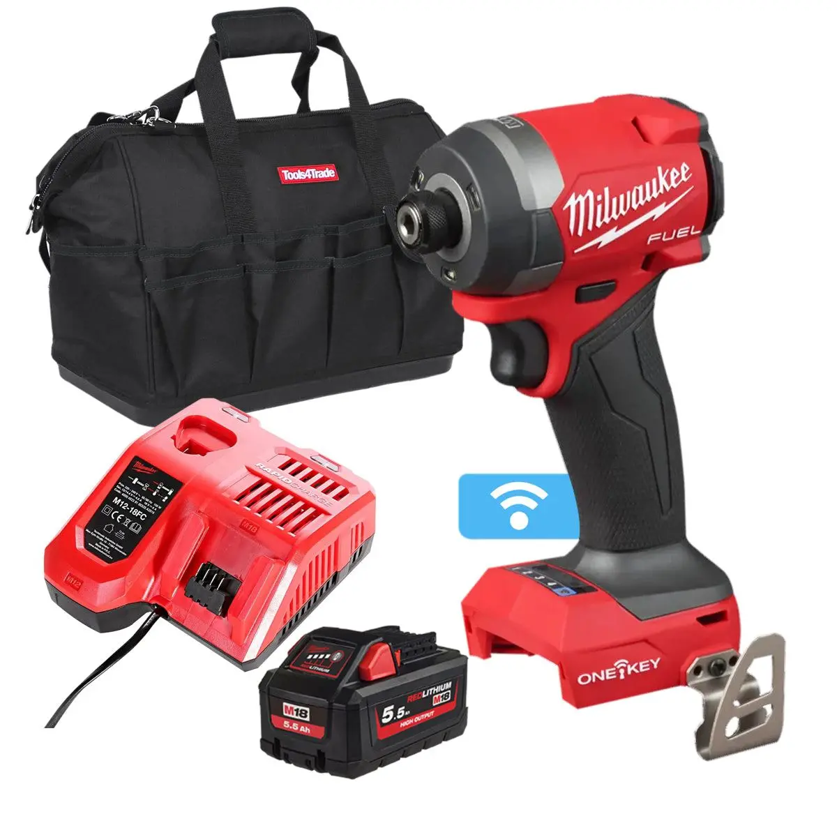 Milwaukee M18oneid3-0 18V Fuel One-Key Brushless Impact Driver With 1 X 5.5Ah Battery Charger & Bag 1