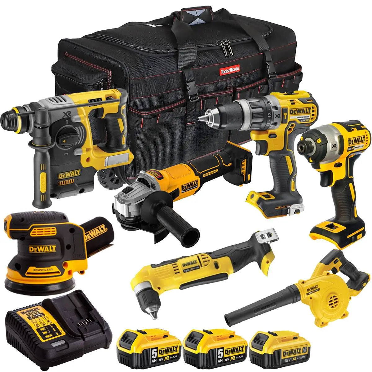 Dewalt 18V 7 Piece Combo Kit With 3 X Batteries & Charger T4tkit-2291 1