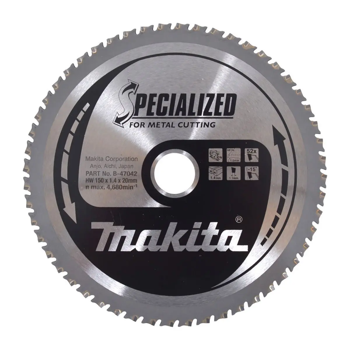 Makita B-47042 Metal Specialized Circular Saw Blade 150Mm X 20Mm X 52T 1