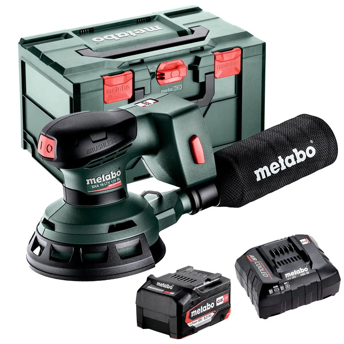 Metabo Sxa 18 Ltx 125 Bl 18V Brushless Random Orbital Sander With 1 X 5.2Ah Battery Charger & Metabox 1