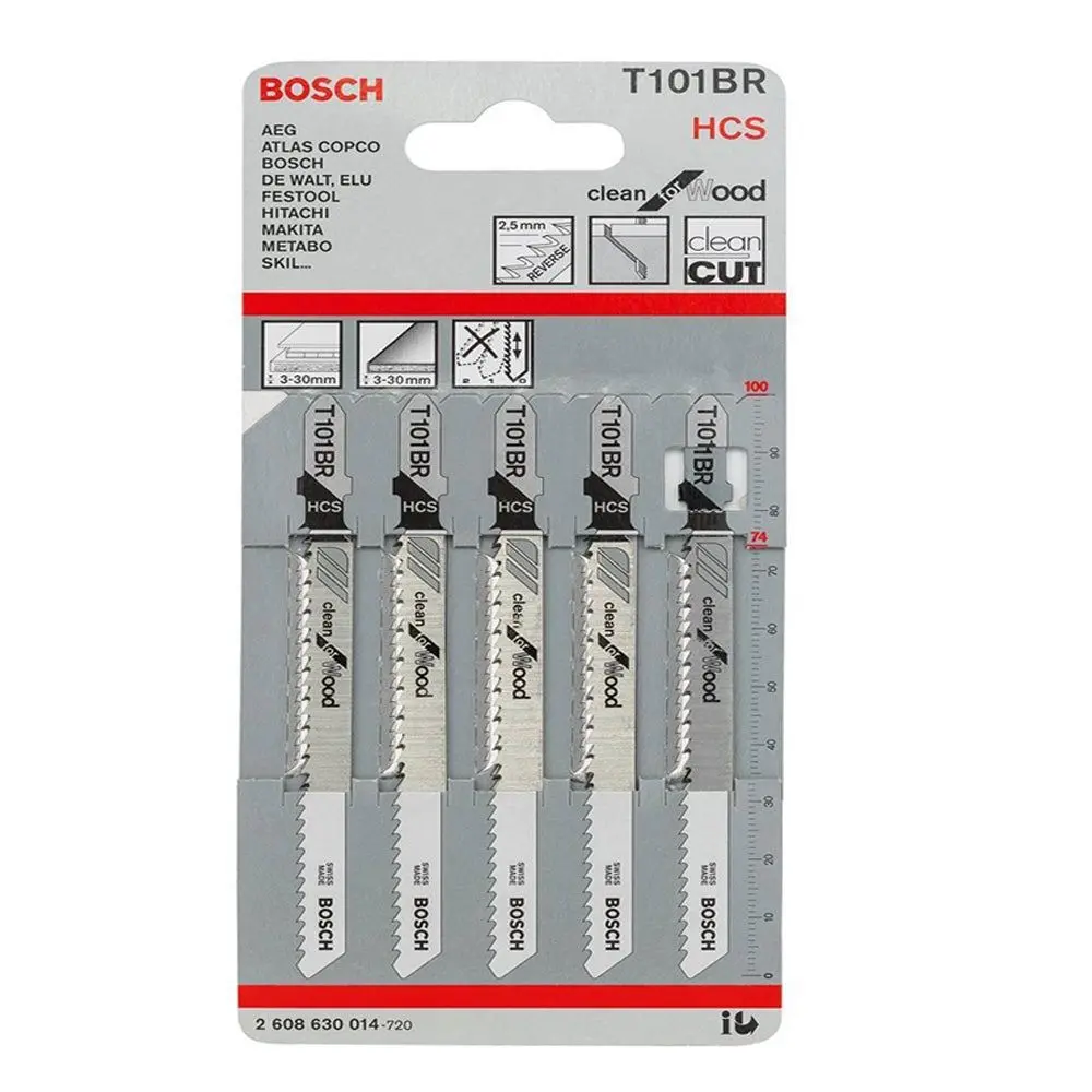 Bosch T101br Jigsaw Blades For Wood Clean Cut Pack Of 5 - 2608630014 1