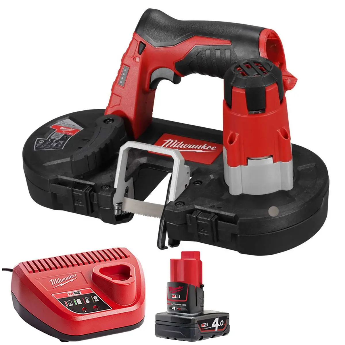 Milwaukee M12bs-0 12V Sub Compact Bandsaw With 1 X 4.0Ah Battery & Charger 1