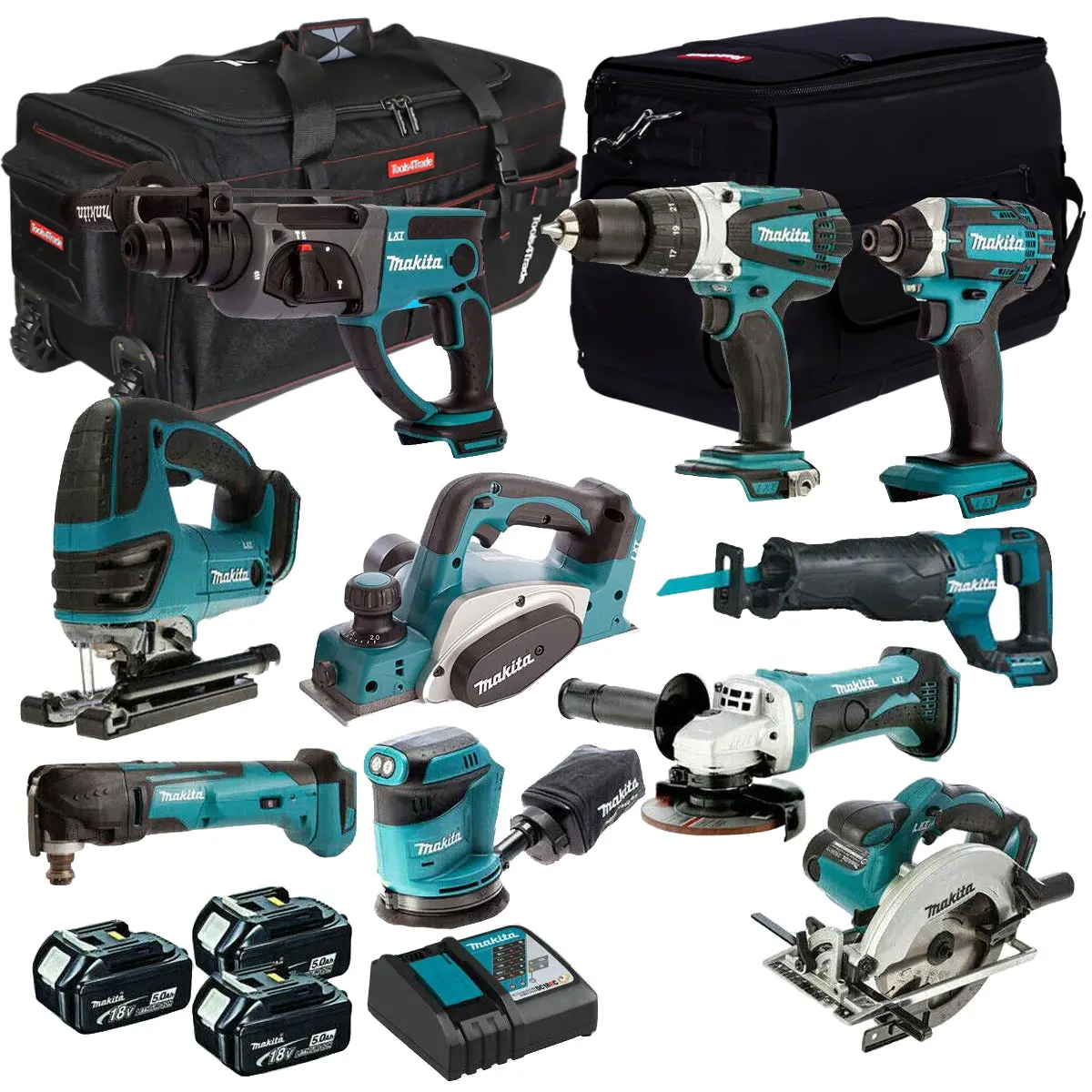Makita Mak10pc 18V 3 X 5.0Ah Lxt Li-Ion 10 Piece Power Tool Kit 1