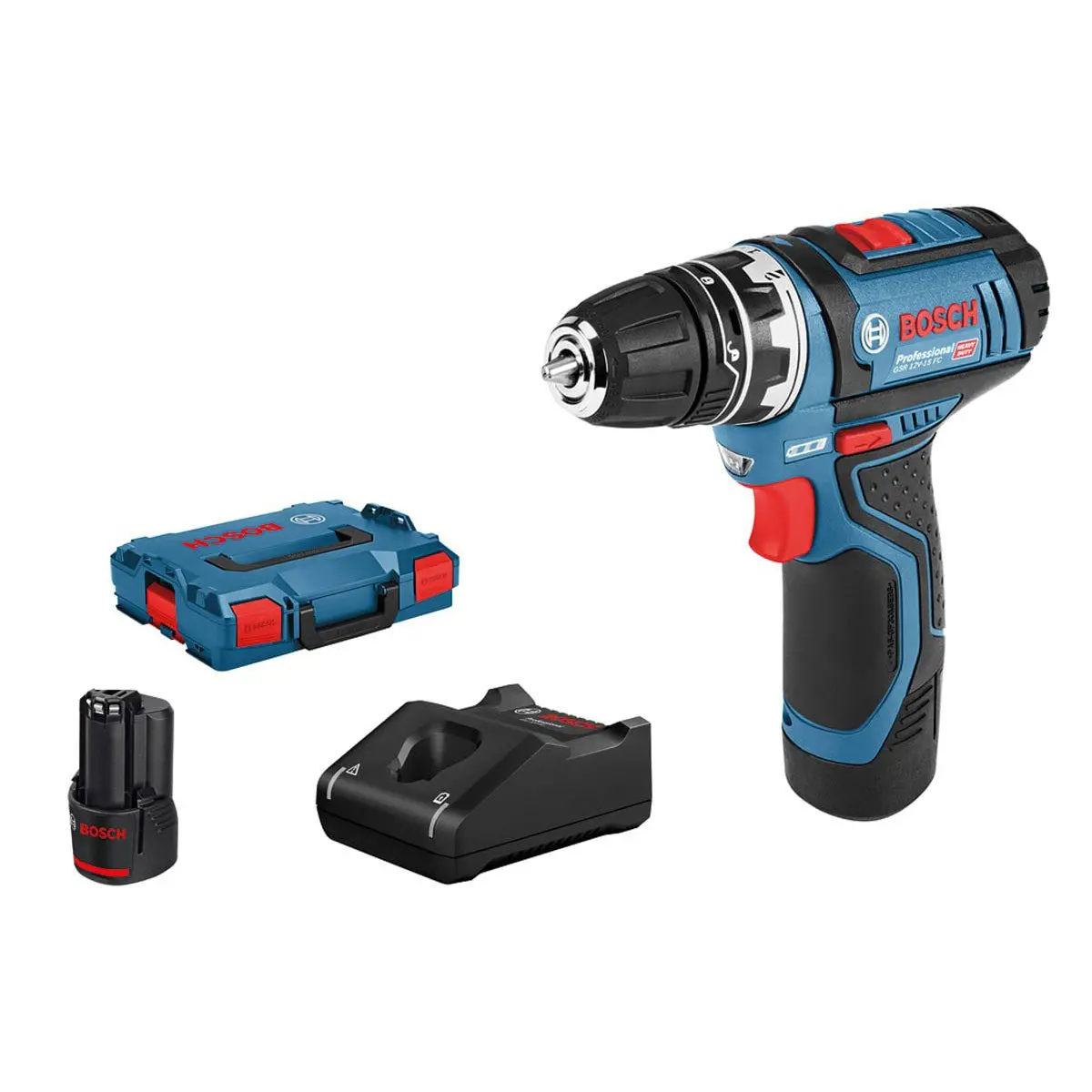 Bosch Gsr 12V-15 Fc Pro Flexiclick Drill Driver 2 X 2.0Ah Batteries & Charger In Case 06019F6071 1