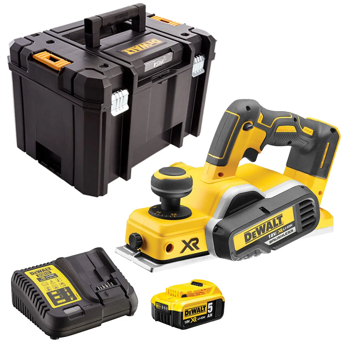 Dewalt Dcp580n 18V Brushless 82Mm Planer With 1 X 5.0Ah Battery & Charger In Case 1