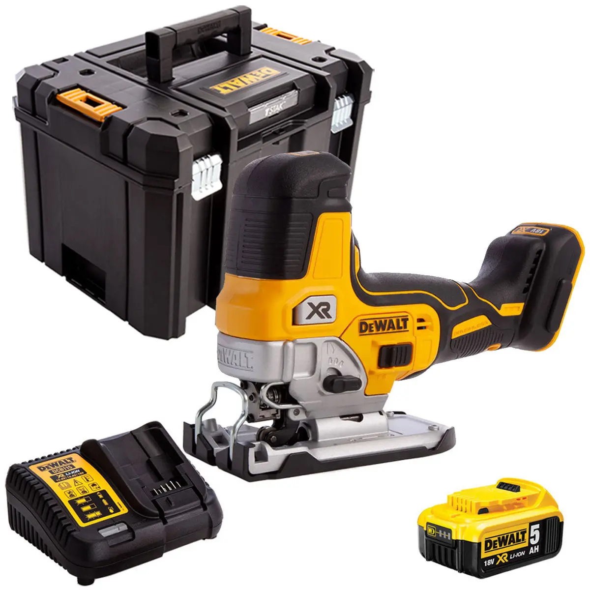 Dewalt Dcs335n 18V Brushless Grip Jigsaw With 1 X 5.0Ah Battery & Charger In Case 1